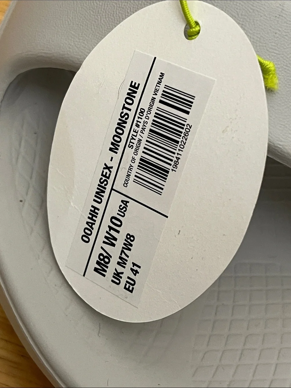Oofos ooahh unisex slide sandals moonstone men’s size 8/ women’s 10 new